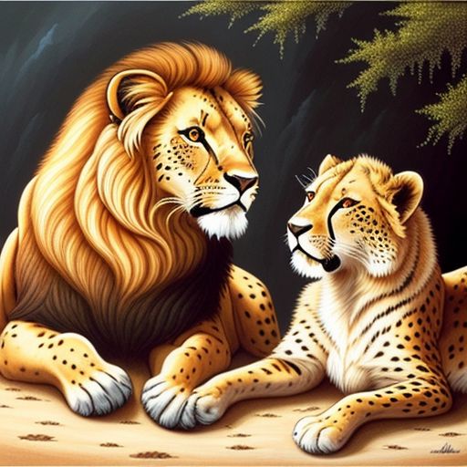 The lion and the cheetah\n\n