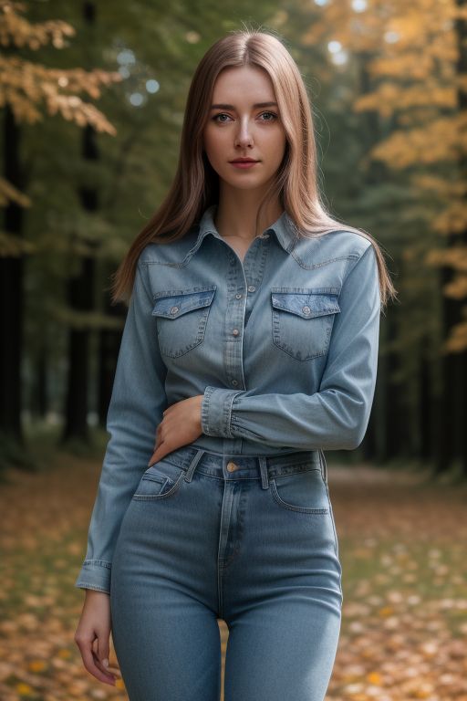 Ukrainian girl in jeans with thigh gap, 8K photo