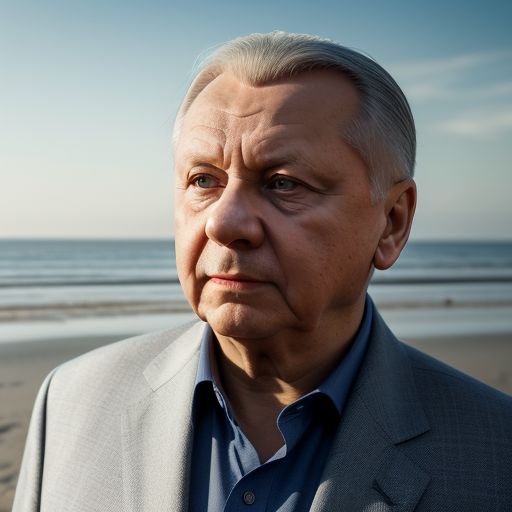 jarosław kaczyński on the beach