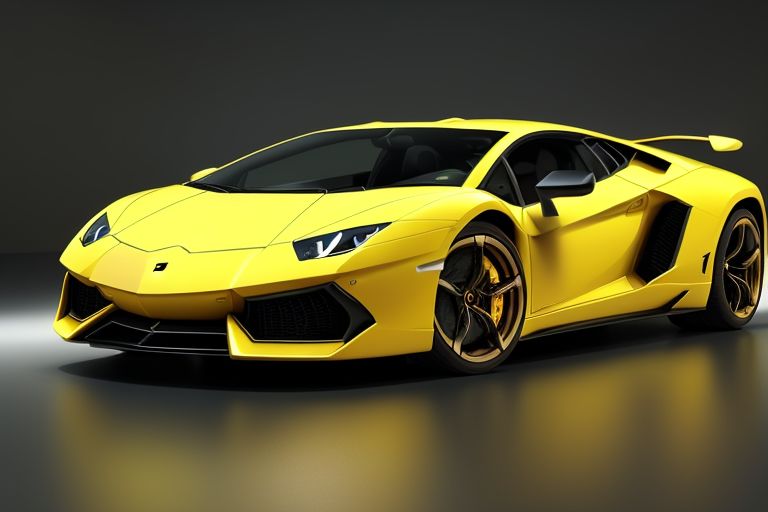 Lamborghini in a showroom 