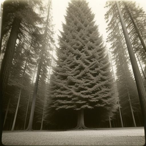 forest with large pine tree