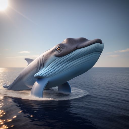 blue whale in blue ocean