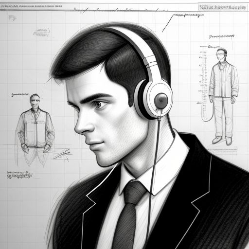 Guy in metro wearing headset 