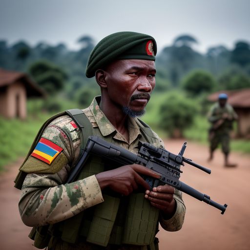 Fighters in a war for peace and security in the village and killing enemies in kamuli in uganda