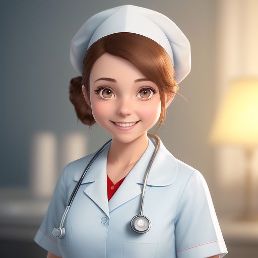 professional 3d model A cute nurse character,holding a large medical kit,with brown hair and big eyes,full body photo,short hair with ponytails on both sides. She wears a blue-trimmed skirt,a short white shawl,a nurse's cap with the traditional red cross,and a gold-trimmed hat. She holds an oversized syringe of red liquid filled with healing power in her hand and smiles. The background is pure white,A blind box style character with a plump figure and a cute face. clean background,natural light,3D,C4D,Blender,OC renderer,BREAK,<lora:blindbox_V1Mix:0.8> . octane render,highly detailed,volumetric,dramatic lighting
