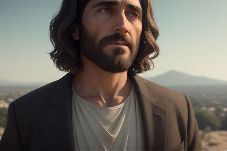 Jesus Christ with super short haircut and jewish appearance.\n\n