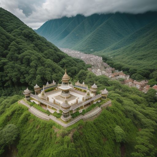 Start with a sweeping aerial shot of the kingdom of Hastinapura, with lush greenery and majestic architecture.\n