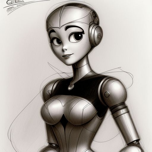 Paint a picture of a robot woman in the style of Frank R. Paul