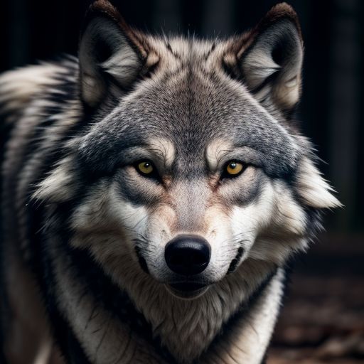 Grey angry wolf