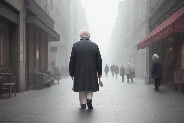 I need an image of a model that exemplifies the loneliness faced by many older adults and the loss of independence. It should depict at least 6 scenes where they are seen walking alone, eating alone, unable to use current technology, one falling.\n