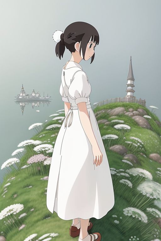 1 girl, white dress