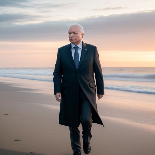 jarosław kaczyński on the beach