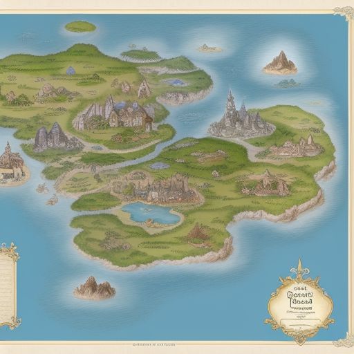 disney characters house map, alan lee style\n